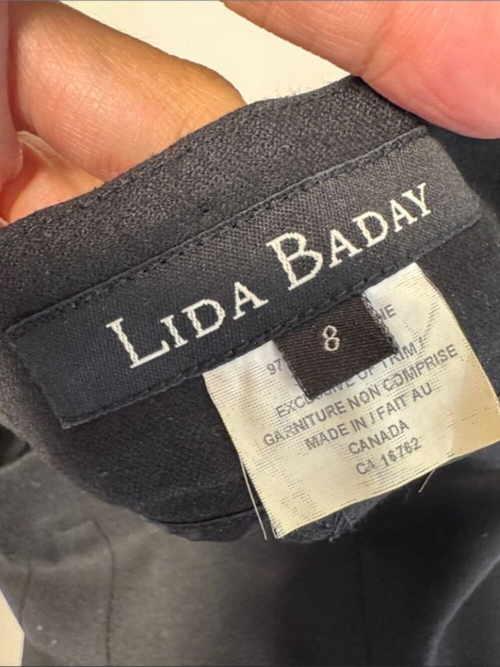 Lida Baday Black Wide Leg Wool Pants Size 8 Minimalist Career Trousers Classic - Picture 14 of 16